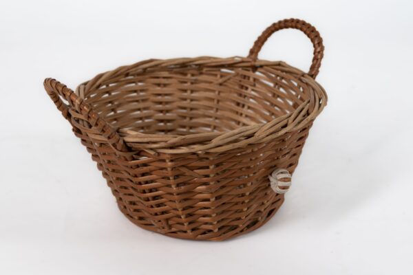 Cesta mimbre marrón dos asas - Imagen 2